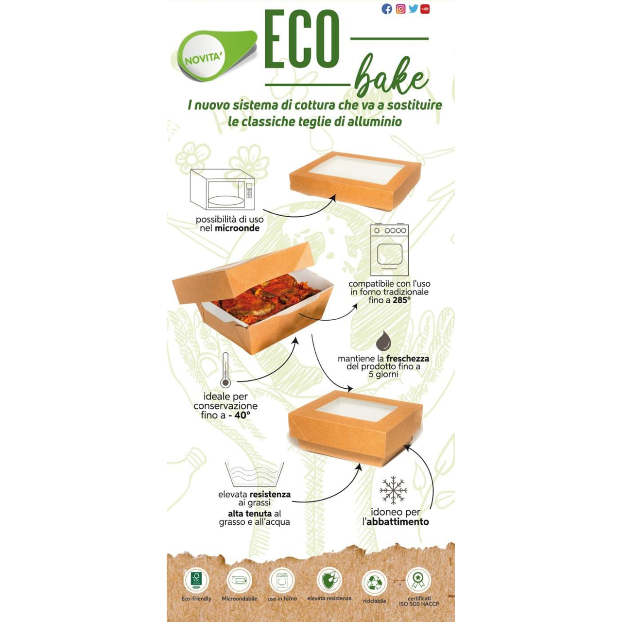 ECO OPSALAD 500 BLACK CONFEZIONE 50 CONTENITORE CON COPERCHIO su Po